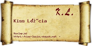Kiss Lúcia névjegykártya